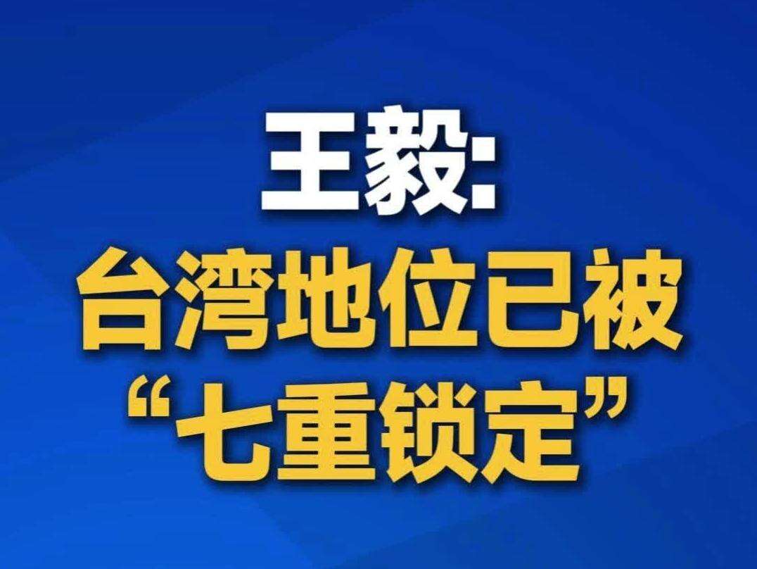  【视频】王毅: 台湾地位已被“七重锁定”